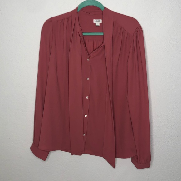 J.CREW salmon silk button down - Picture 1 of 2